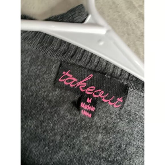 Takeout Women’s Grey and Black Striped Knit Dress - Size Medium - Picture 3 of 3